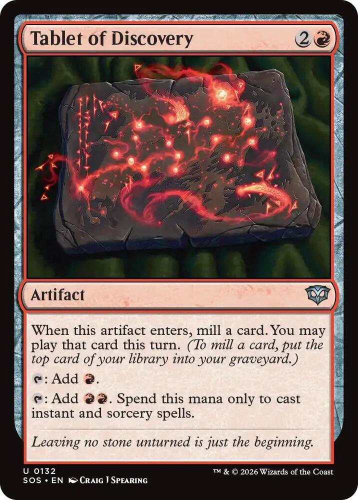 Tablet of Discovery 132 card from Secrets of Strixhaven