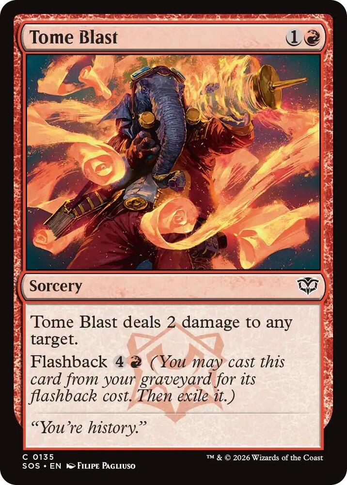 Tome Blast 135 card from Secrets of Strixhaven