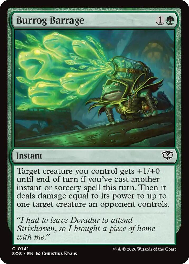Burrog Barrage 141 card from Secrets of Strixhaven