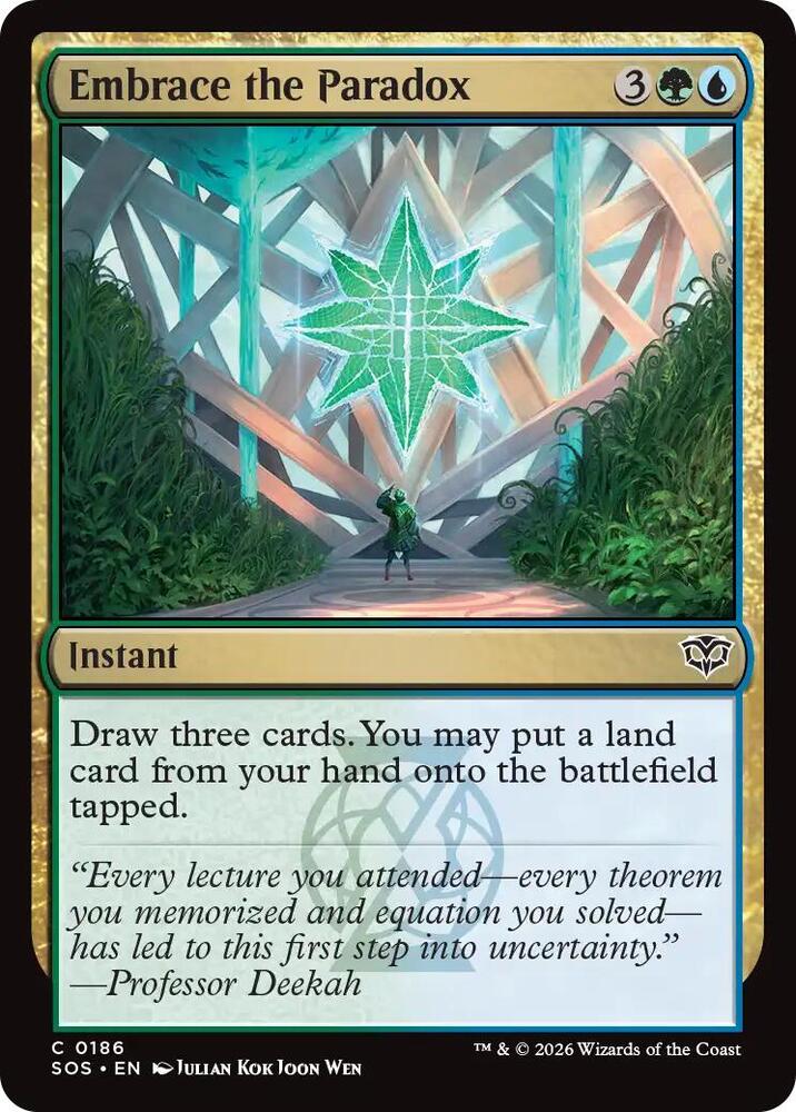 Embrace the Paradox 186 card from Secrets of Strixhaven