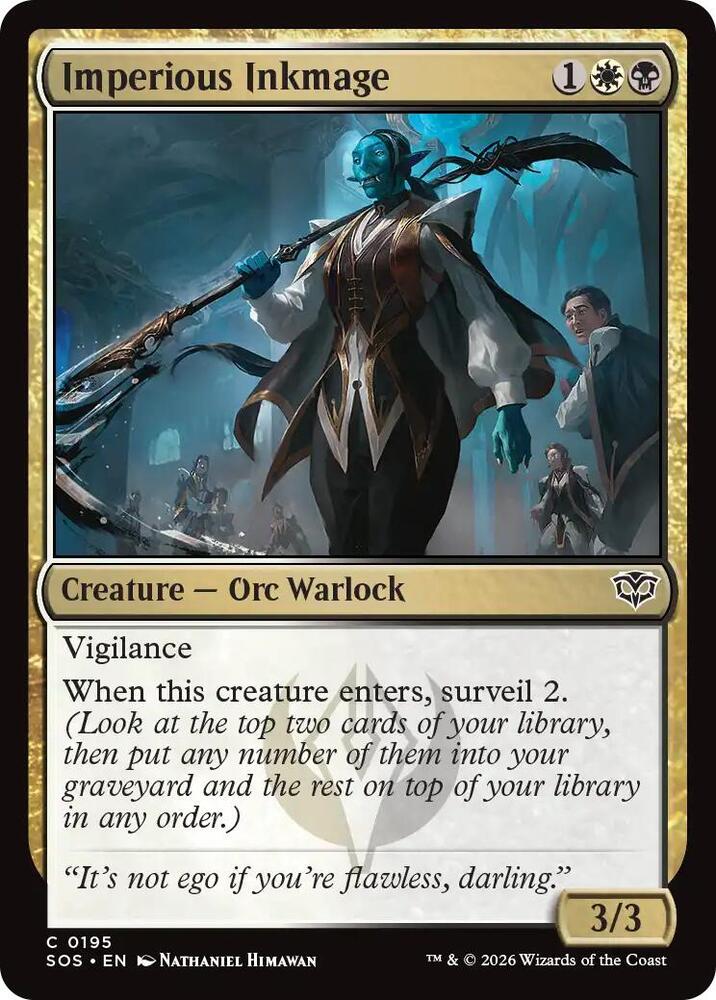 Imperious Inkmage 195 card from Secrets of Strixhaven