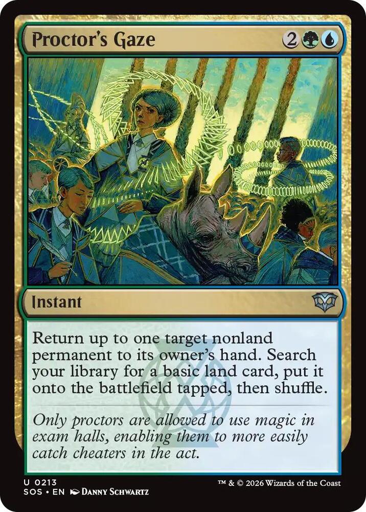 Proctor's Gaze 213 card from Secrets of Strixhaven