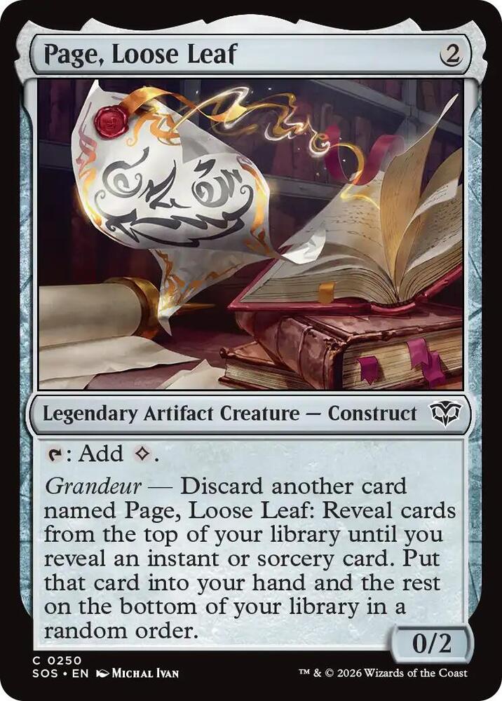 Page, Loose Leaf 250 card from Secrets of Strixhaven