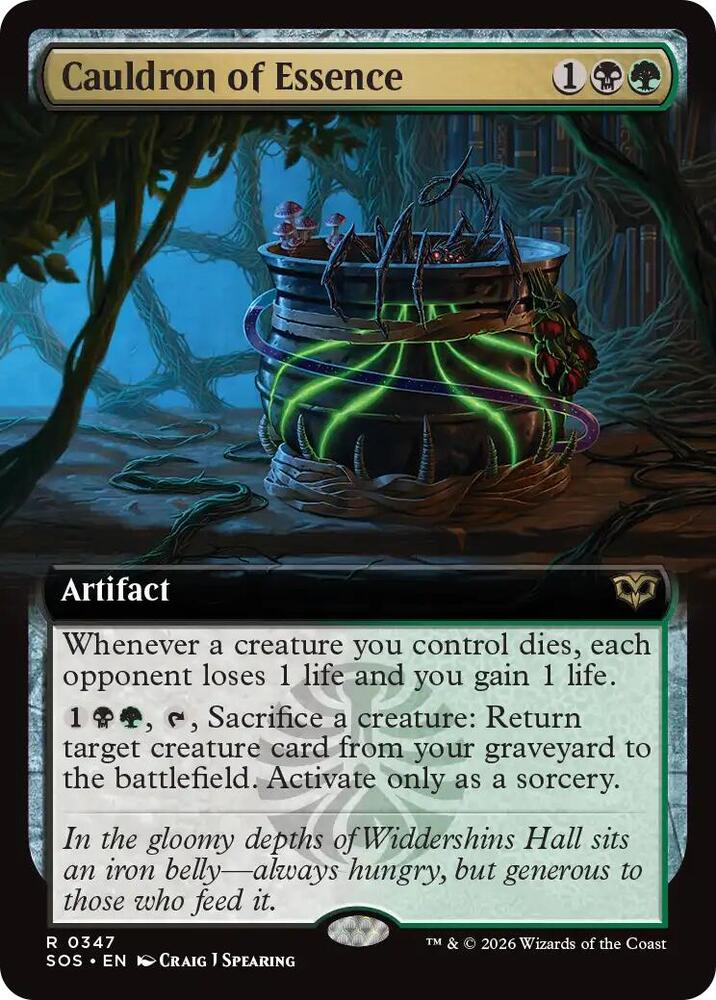 Cauldron of Essence (Extended Art) 347 card from Secrets of Strixhaven