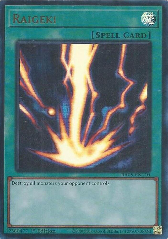 Raigeki (Ultra Rare) RA05-EN110 card from Rarity Collection 5