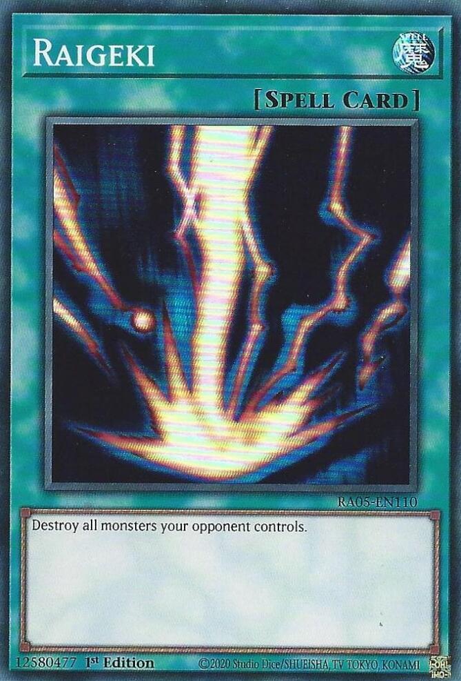 Raigeki RA05-EN110 card from Rarity Collection 5