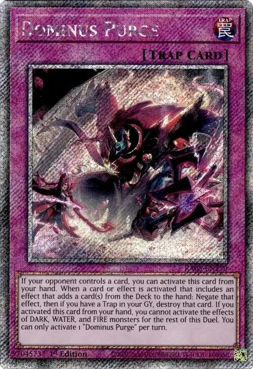 Dominus Purge (Platinum Secret Rare) RA05-EN150 card from Rarity Collection 5