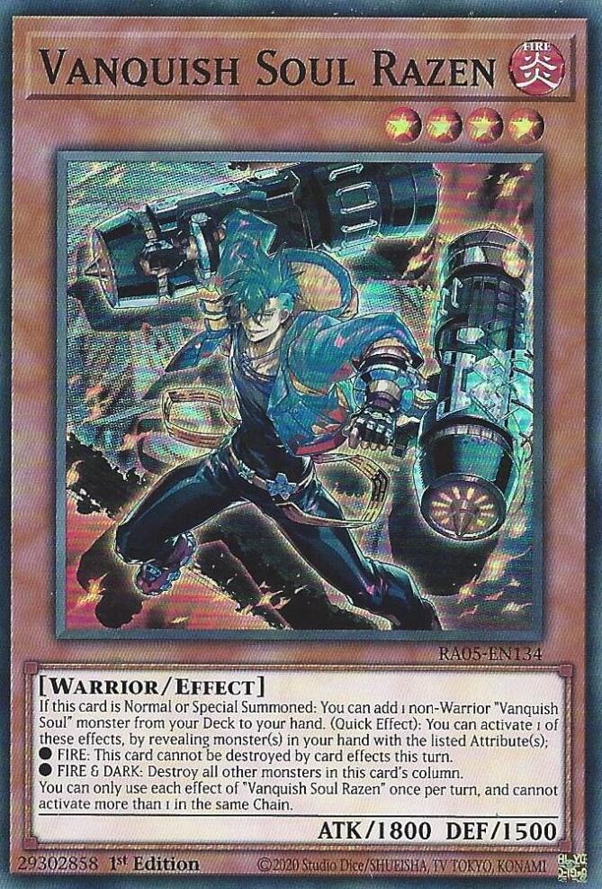 Vanquish Soul Razen RA05-EN134 card from Rarity Collection 5