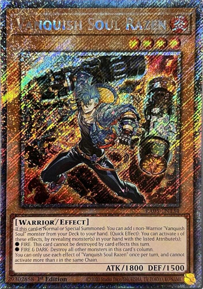 Vanquish Soul Razen (Platinum Secret Rare) RA05-EN134 card from Rarity Collection 5