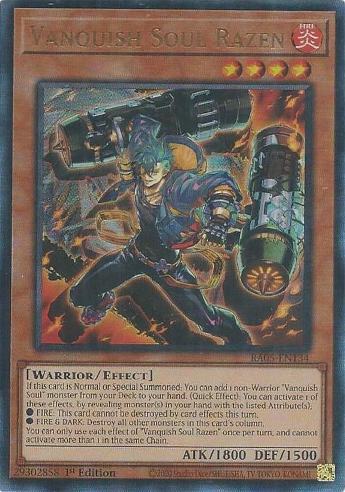Vanquish Soul Razen (PUR) RA05-EN134 card from Rarity Collection 5