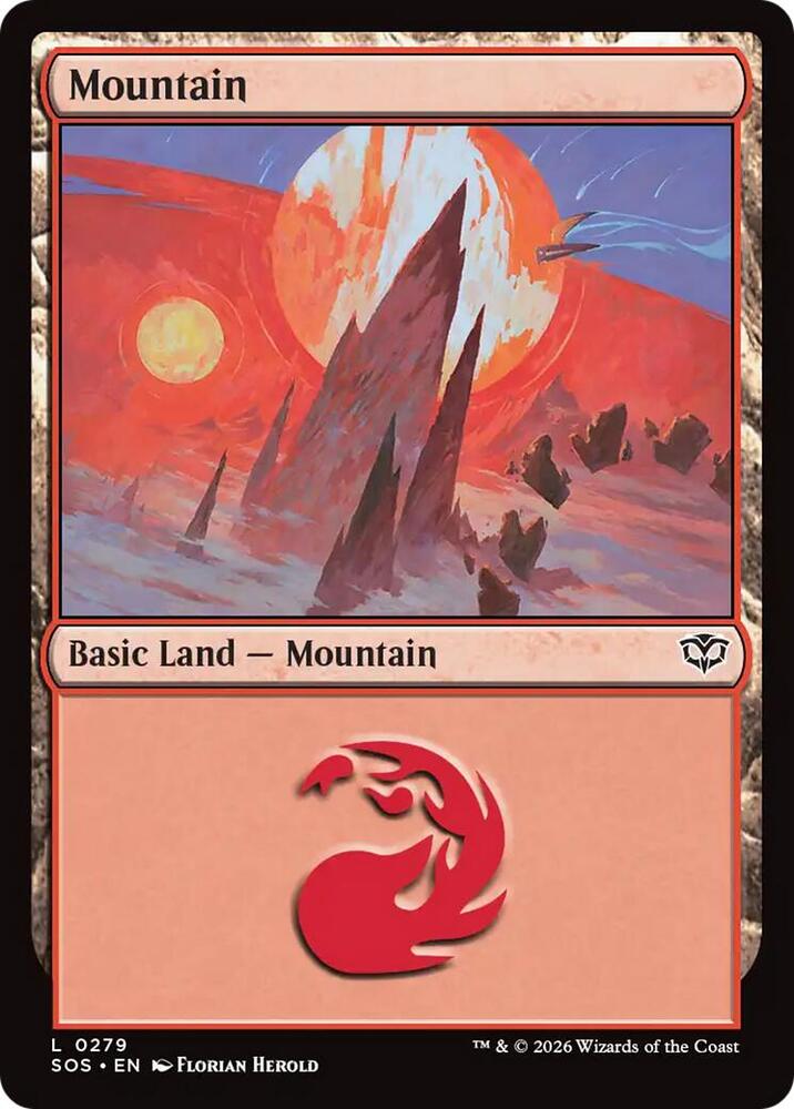 Mountain 279 card from Secrets of Strixhaven