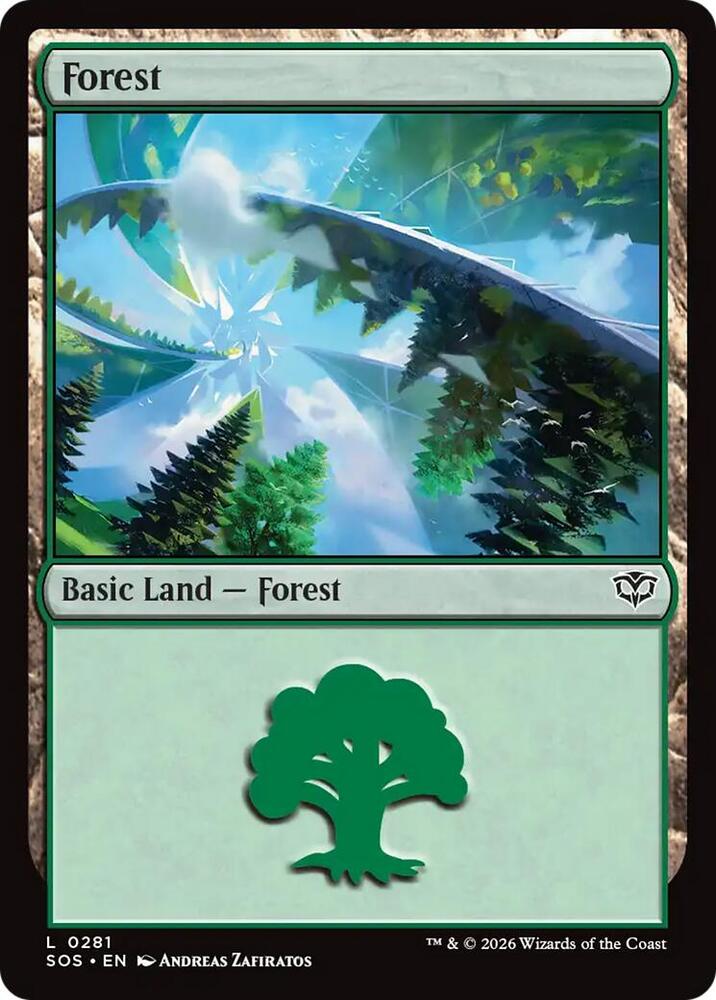 Forest 281 card from Secrets of Strixhaven