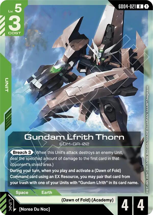 Gundam Lfrith Thorn GD04-021 card from Phantom Aria
