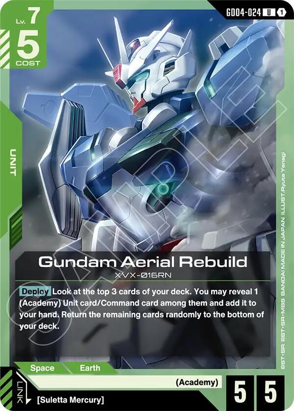 Gundam Aerial Rebuild GD04-024 card from Phantom Aria
