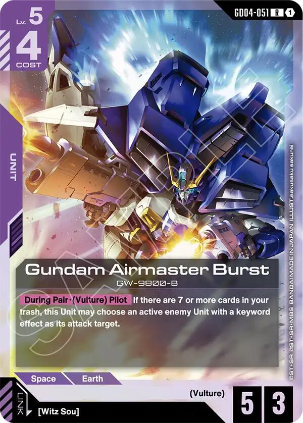 Gundam Airmaster Burst GD04-051 card from Phantom Aria