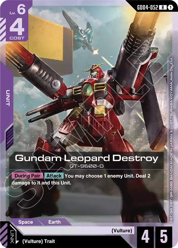Gundam Leopard Destroy GD04-052 card from Phantom Aria