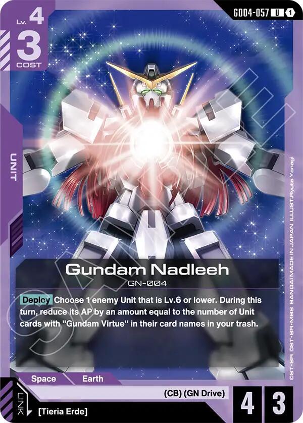 Gundam Nadleeh GD04-057 card from Phantom Aria