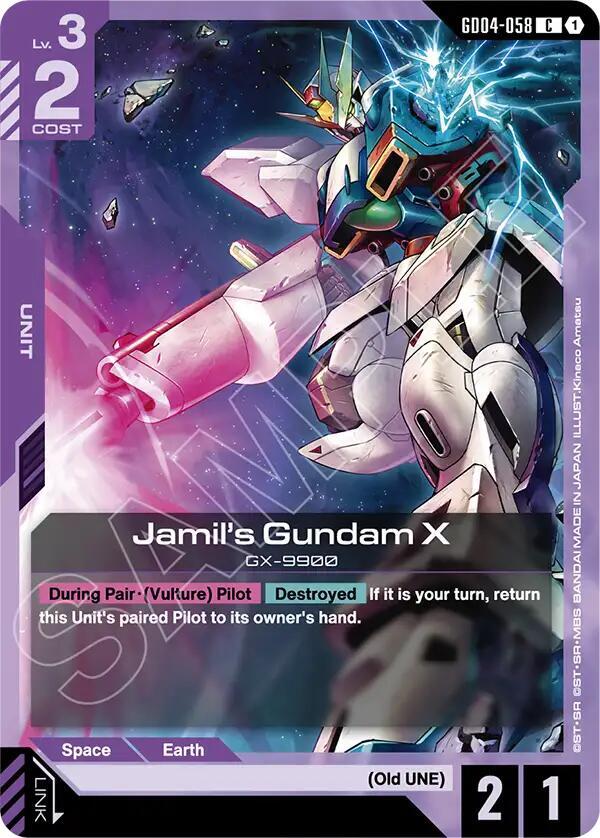 Jamil's Gundam X GD04-058 card from Phantom Aria