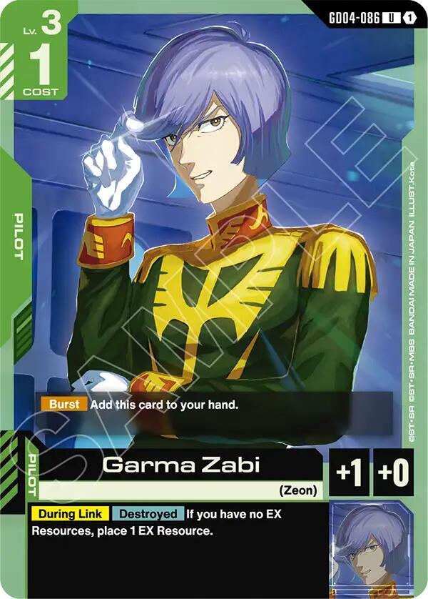 Garma Zabi GD04-086 card from Phantom Aria