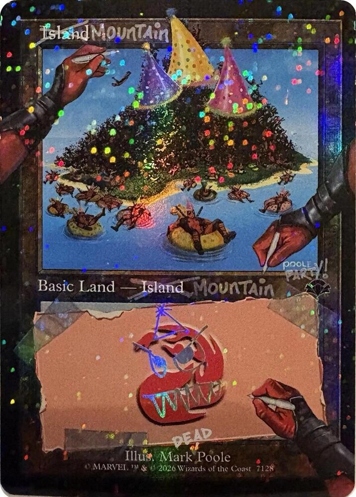 Mountain (Pool Party Foil) 7128 card from Secret Lair Drop Series