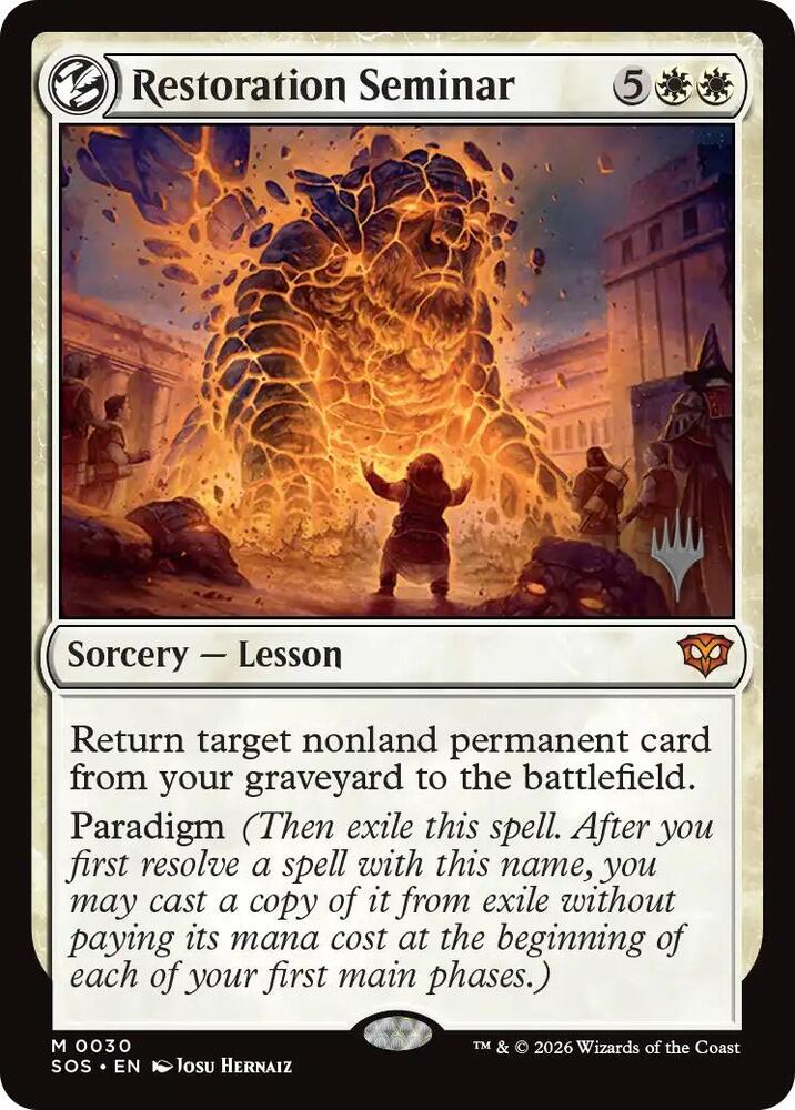 Restoration Seminar 30 card from Promo Pack: Secrets of Strixhaven