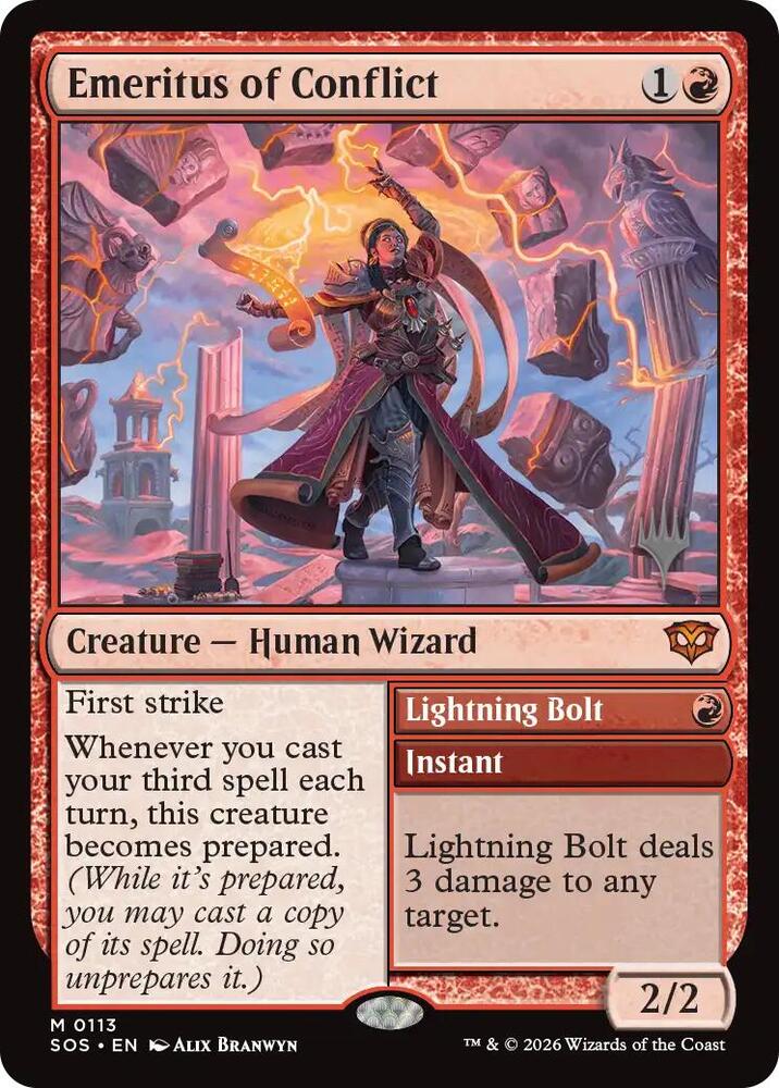 Emeritus of Conflict 113 card from Promo Pack: Secrets of Strixhaven