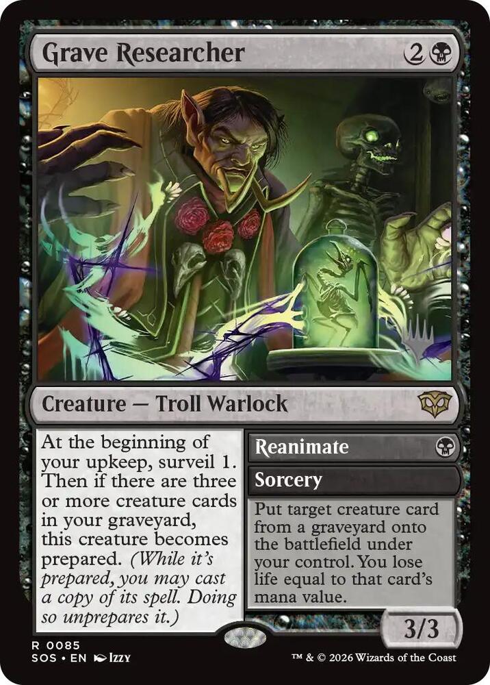 Grave Researcher 85 card from Promo Pack: Secrets of Strixhaven