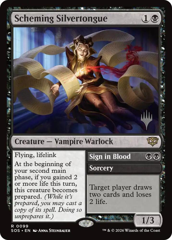 Scheming Silvertongue 99 card from Promo Pack: Secrets of Strixhaven