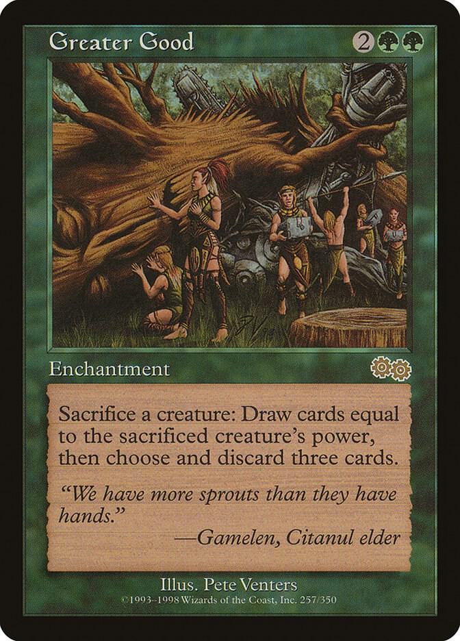 Greater Good 257 card from Urza's Saga