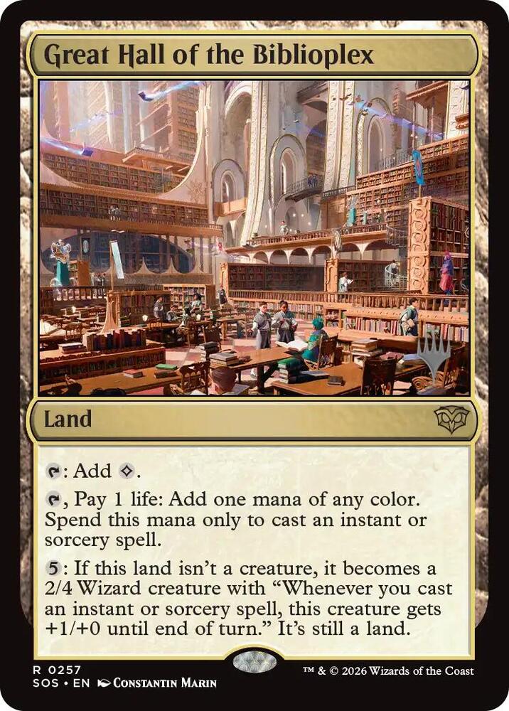 Great Hall of the Biblioplex 257 card from Promo Pack: Secrets of Strixhaven