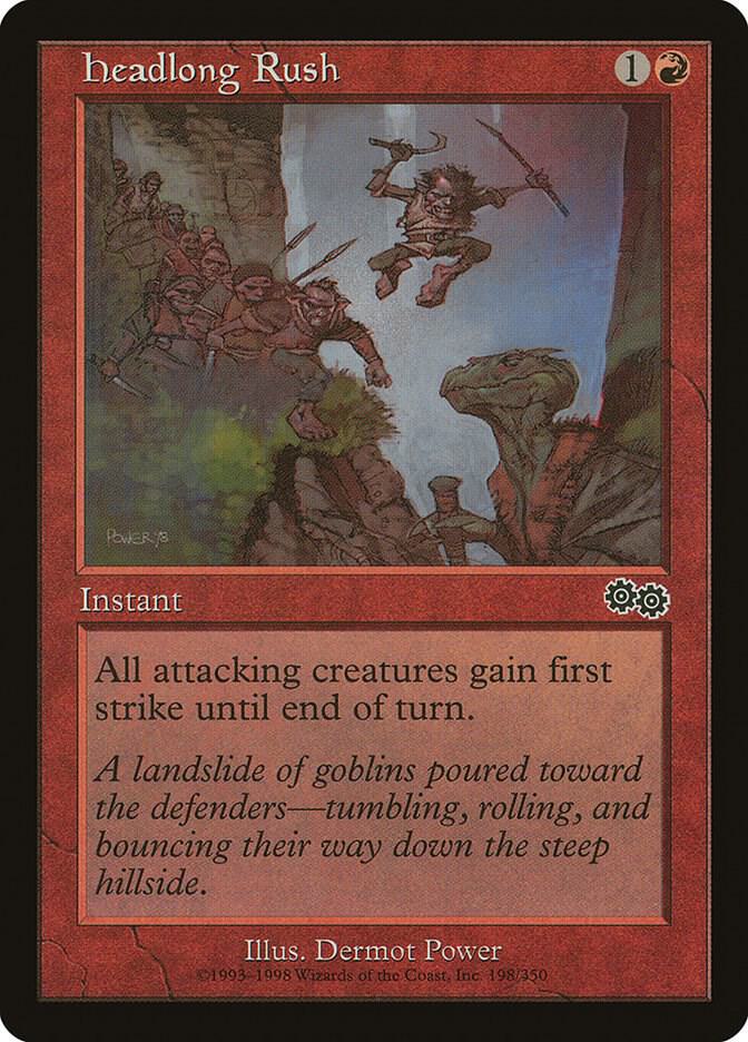 Headlong Rush 198 card from Urza's Saga