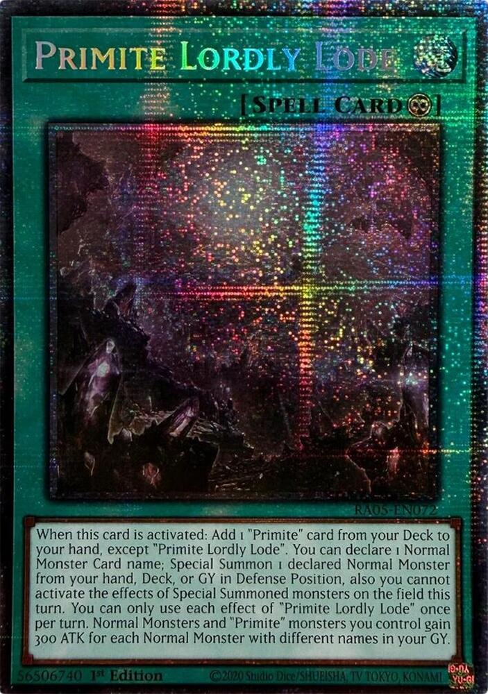 Primite Lordly Lode (Starlight Rare) RA05-EN072 card from Rarity Collection 5