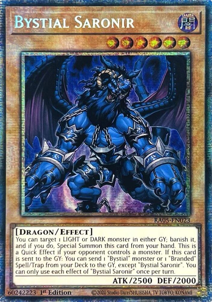 Bystial Saronir (Starlight Rare) RA05-EN023 card from Rarity Collection 5
