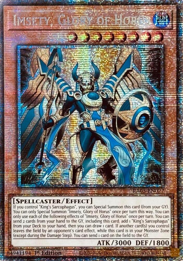 Imsety, Glory of Horus (Starlight Rare) RA05-EN027 card from Rarity Collection 5