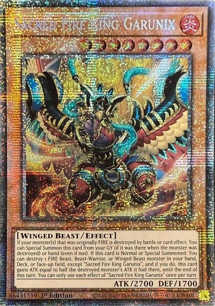 Sacred Fire King Garunix (Starlight Rare) RA05-EN031 card from Rarity Collection 5