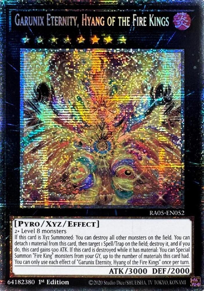 Garunix Eternity, Hyang of the Fire Kings (Starlight Rare) RA05-EN052 card from Rarity Collection 5