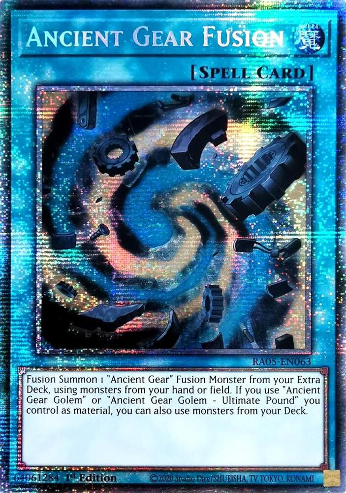 Ancient Gear Fusion (Starlight Rare) RA05-EN063 card from Rarity Collection 5
