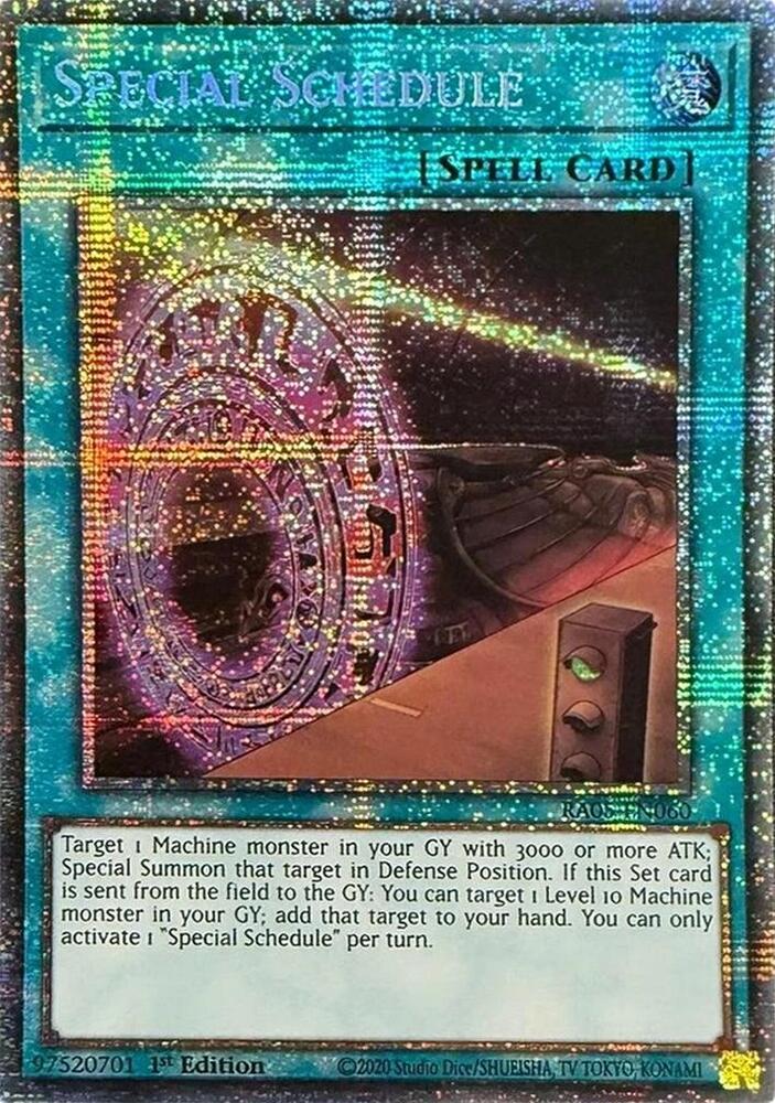 Special Schedule (Starlight Rare) RA05-EN060 card from Rarity Collection 5