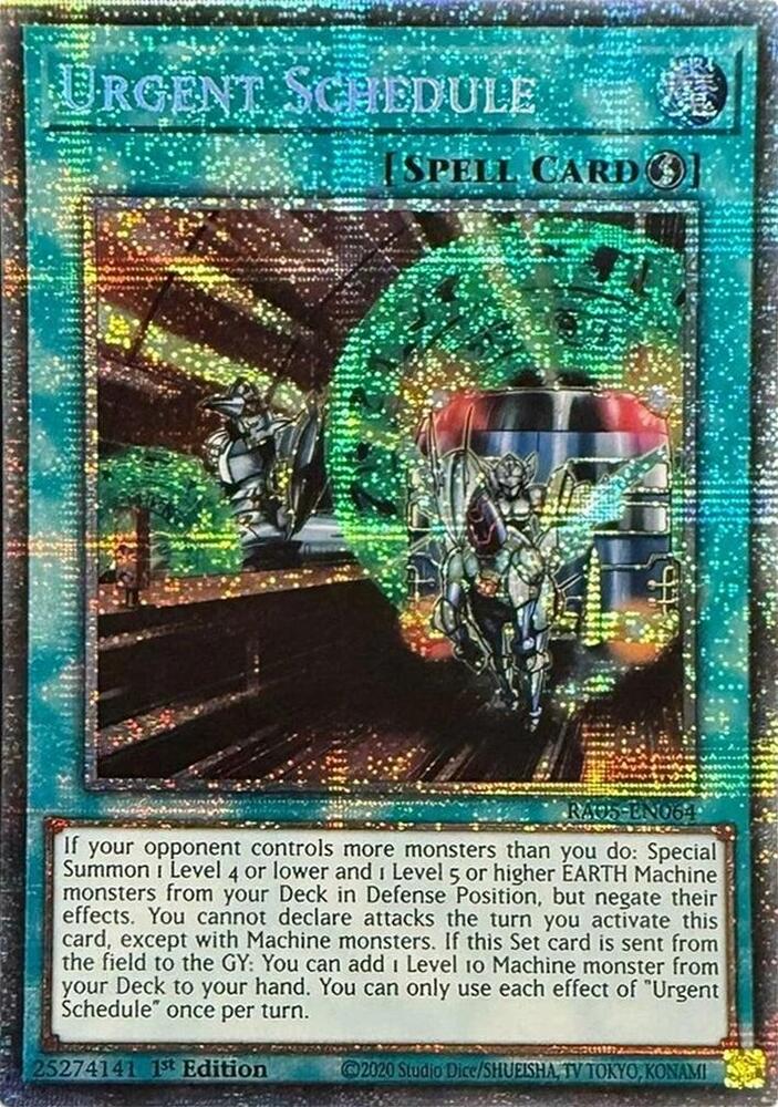 Urgent Schedule (Starlight Rare) RA05-EN064 card from Rarity Collection 5