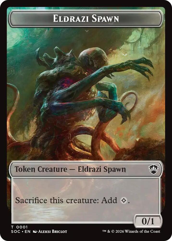 Eldrazi Spawn // Worm Double-Sided Token 1 // 26 card from Commander: Secrets of Strixhaven
