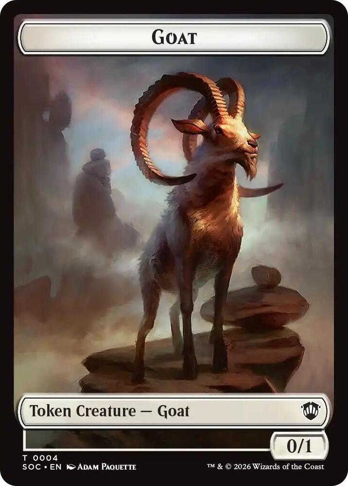 Goat // Fungus Beast Double-Sided Token 4 // 17 card from Commander: Secrets of Strixhaven