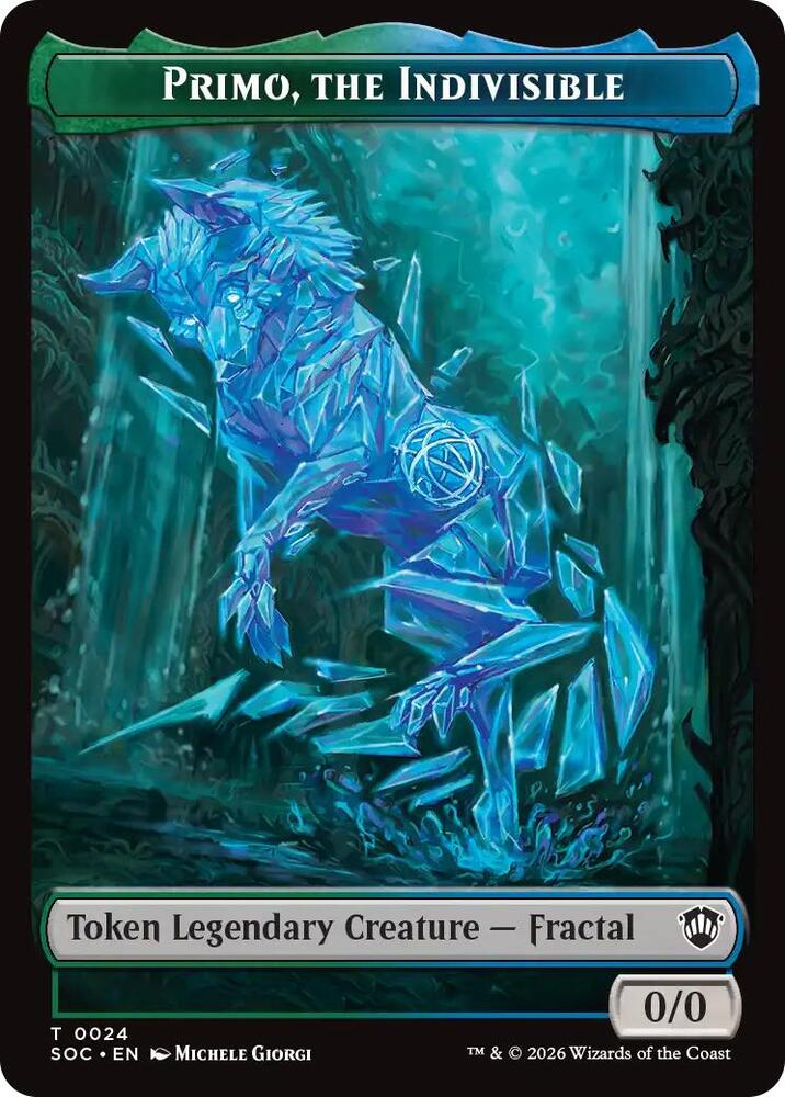 Primo, The Indivisible // Treasure Double-Sided Token 24 // 12 card from Commander: Secrets of Strixhaven
