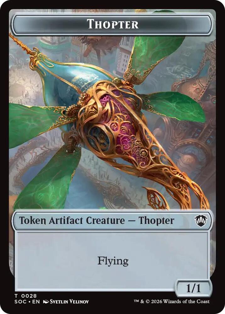 Thopter // Fractal Double-Sided Token 28 // 4 card from Commander: Secrets of Strixhaven