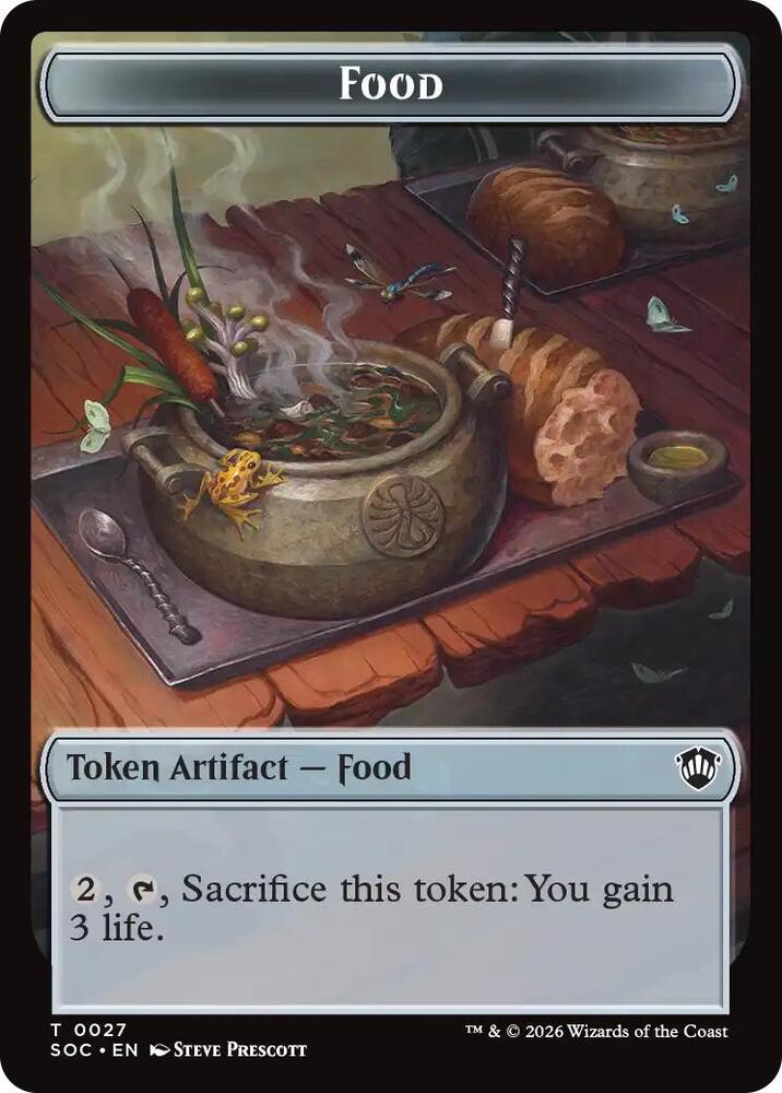 Food // Frog Lizard Double-Sided Token 27 // 16 card from Commander: Secrets of Strixhaven