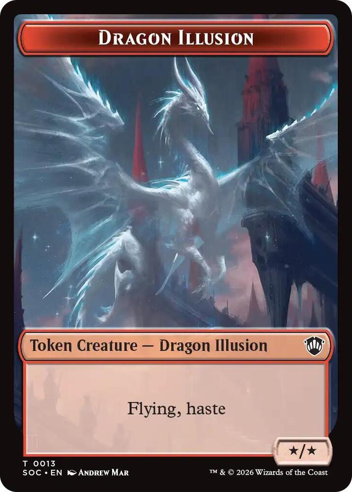 Dragon Illusion // Elemental Double-Sided Token 13 // 2 card from Commander: Secrets of Strixhaven