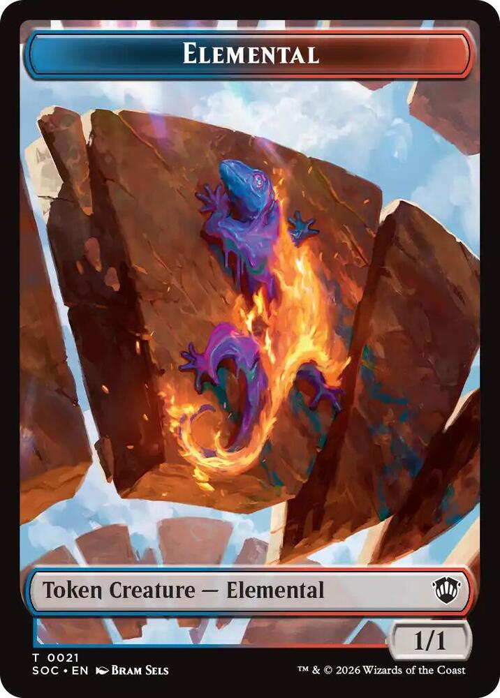 Elemental (0021) // Phyrexian Myr Double-Sided Token 21 // 8 card from Commander: Secrets of Strixhaven