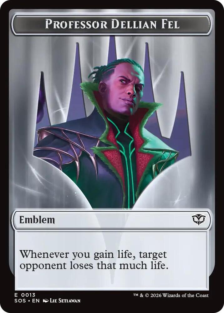 Emblem - Professor Dellian Fel  // Pest Double-Sided Token 13 // 8 card from Secrets of Strixhaven