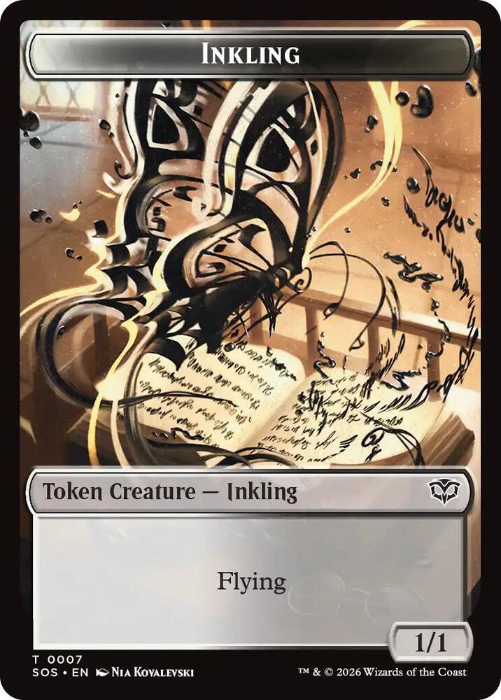 Inkling (0007) // Spirit Double-Sided Token 7 // 11 card from Secrets of Strixhaven