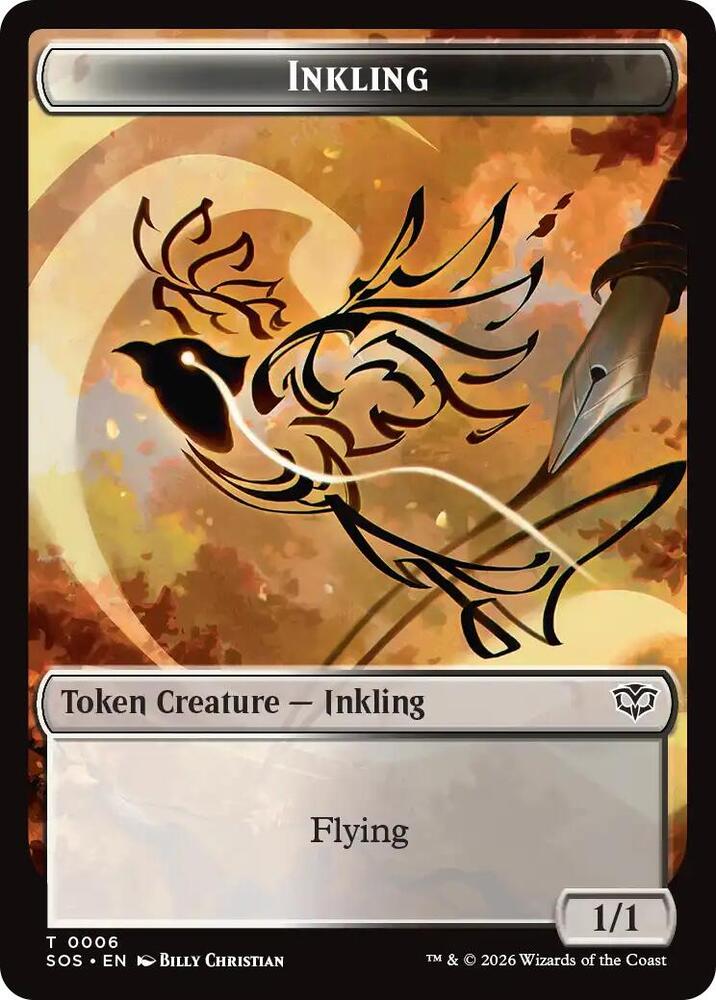 Inkling (0006) // Spirit Double-Sided Token 6 // 10 card from Secrets of Strixhaven