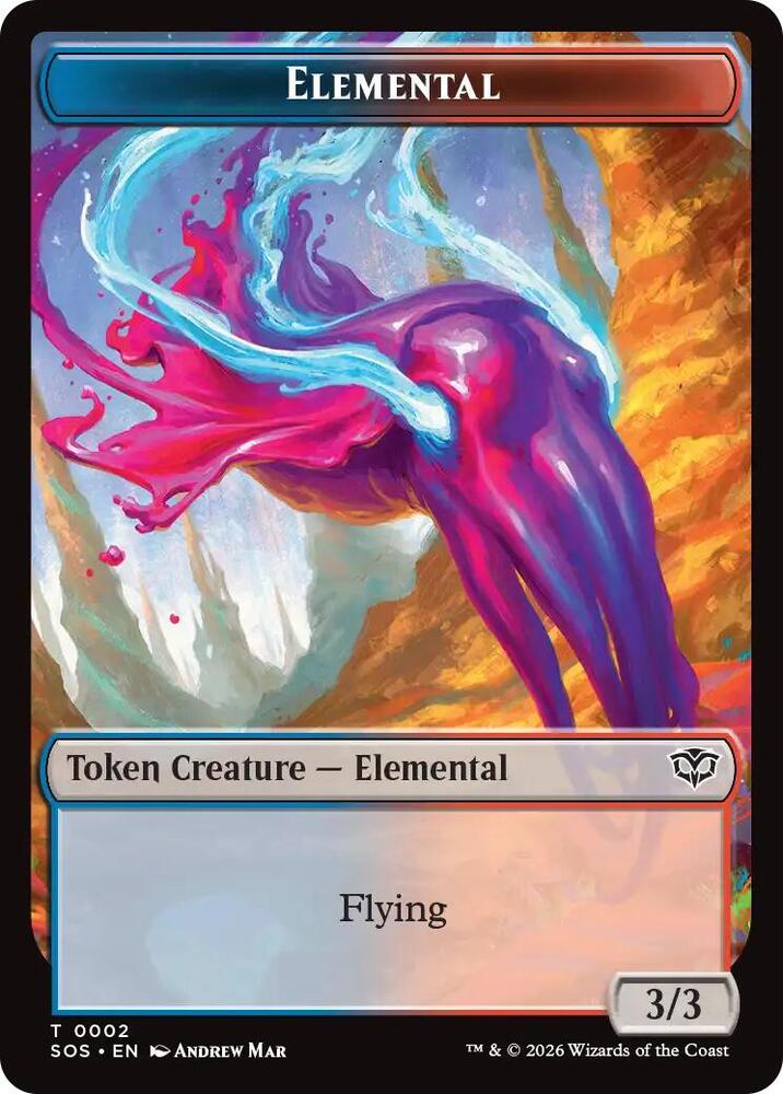 Elemental (0002) // Treasure Double-Sided Token 2 // 12 card from Secrets of Strixhaven